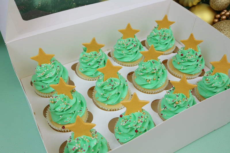 12 x Cupcakes - Christmas Tree