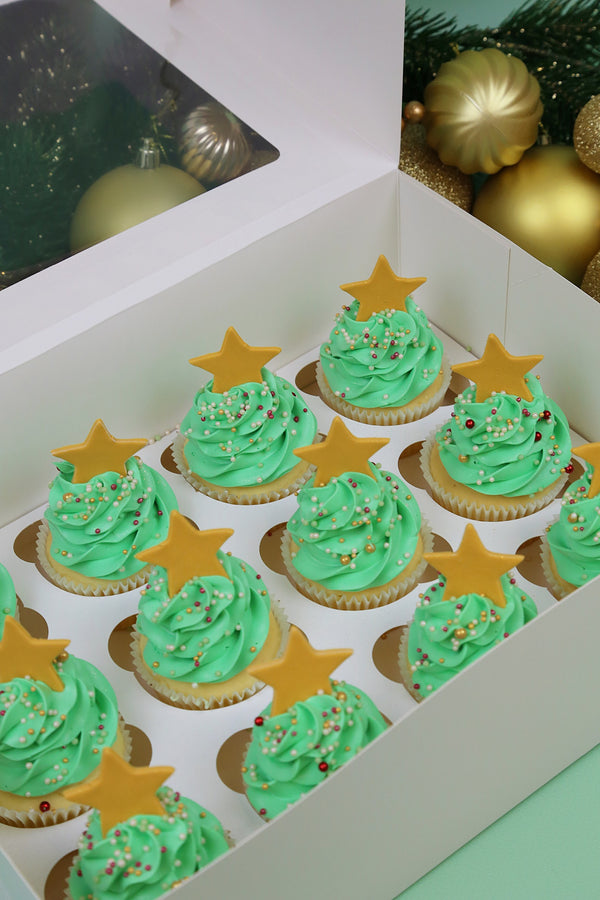 12 x Cupcakes - Christmas Tree