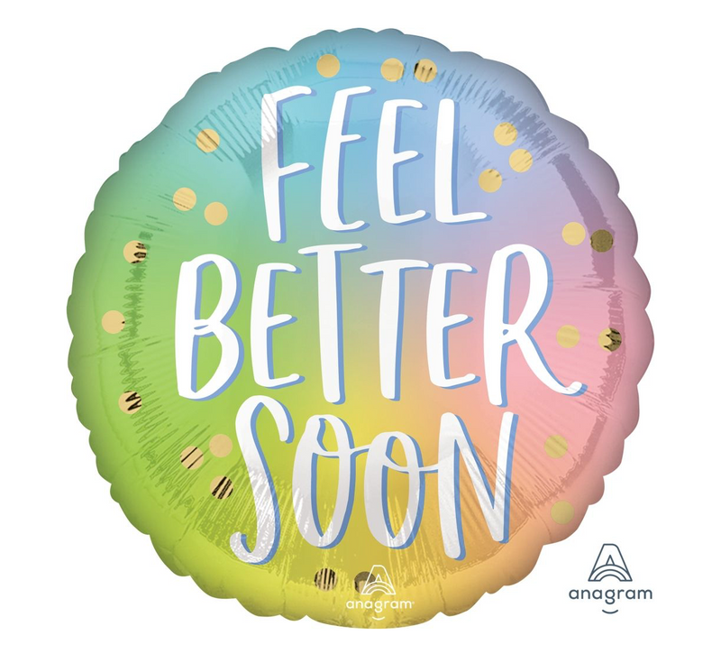 'Feel Better Soon' Rainbow XLarge Foil Helium Balloon